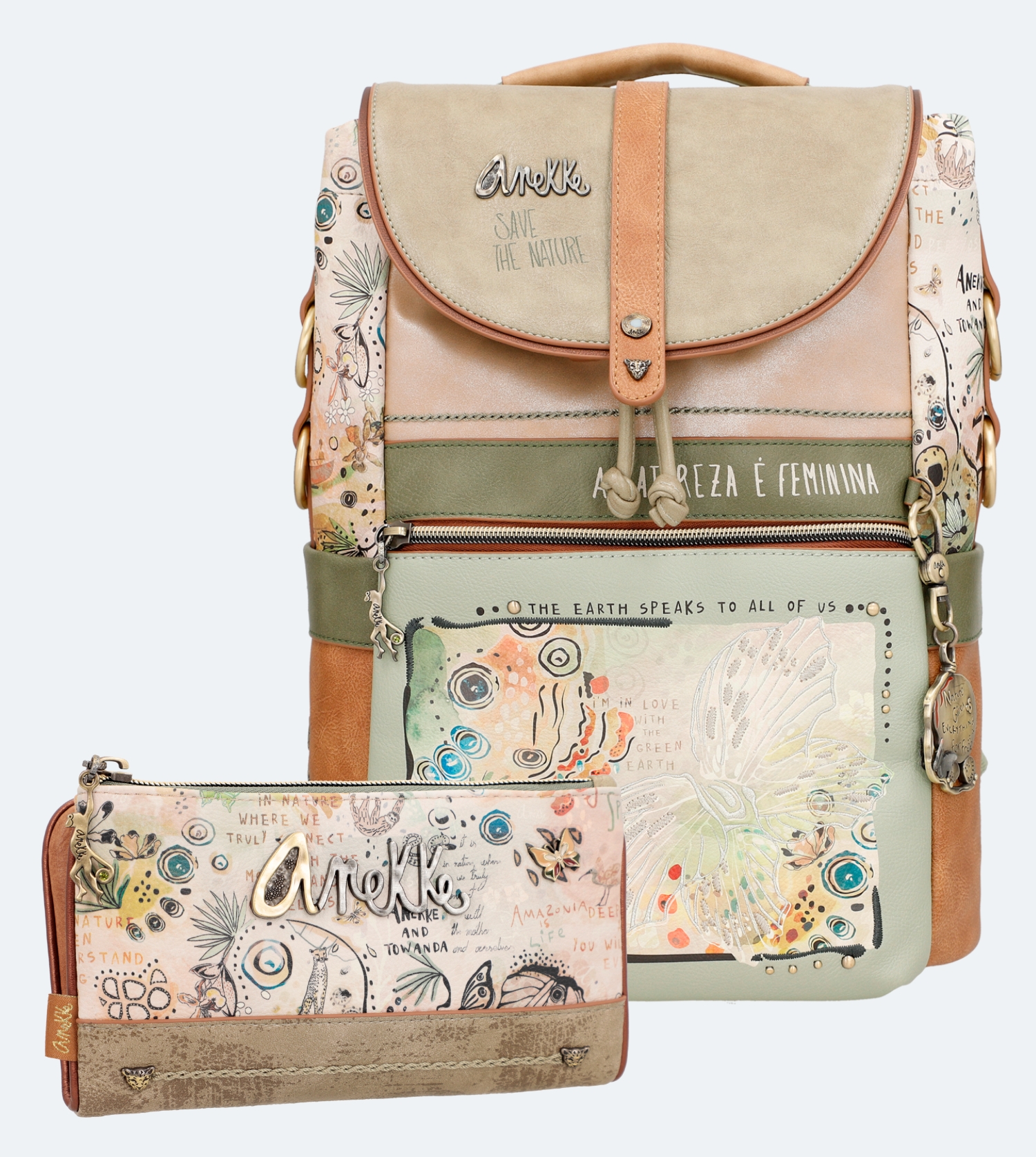 Anekke Butterfly - set batoh + peňaženka stredná